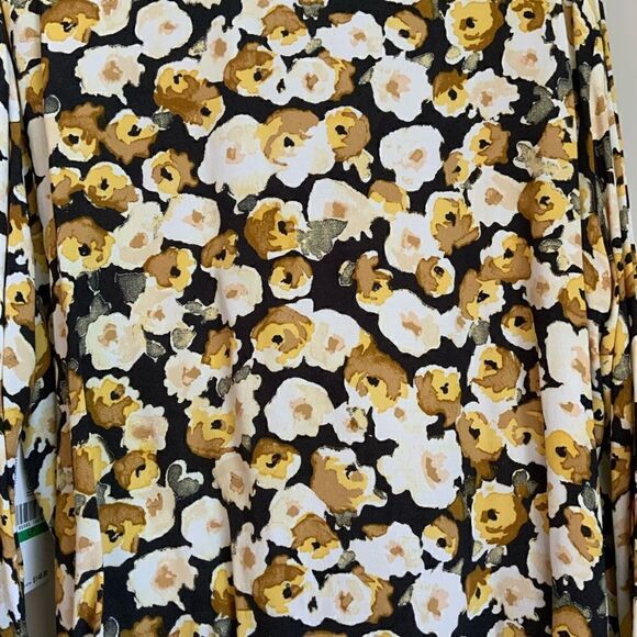 Karen Kane PETITE Large Black & Gold Tie Front Button Down Women’s Blouse NWT - Picture 7 of 15